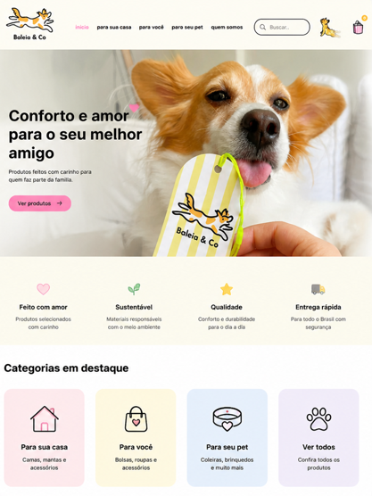 Site e-commerce criado pela Create.cc para Baleia & Co — loja virtual profissional