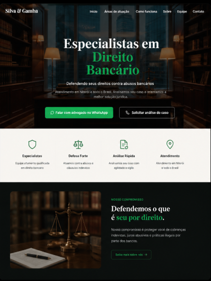 Site institucional criado pela Create.cc para Silva & Gamba — escritório de advocacia
